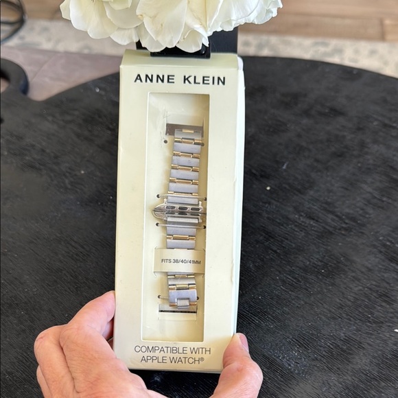 Anne Klein Silver Watch with Reflective Metallic Design - Picture 1 of 3